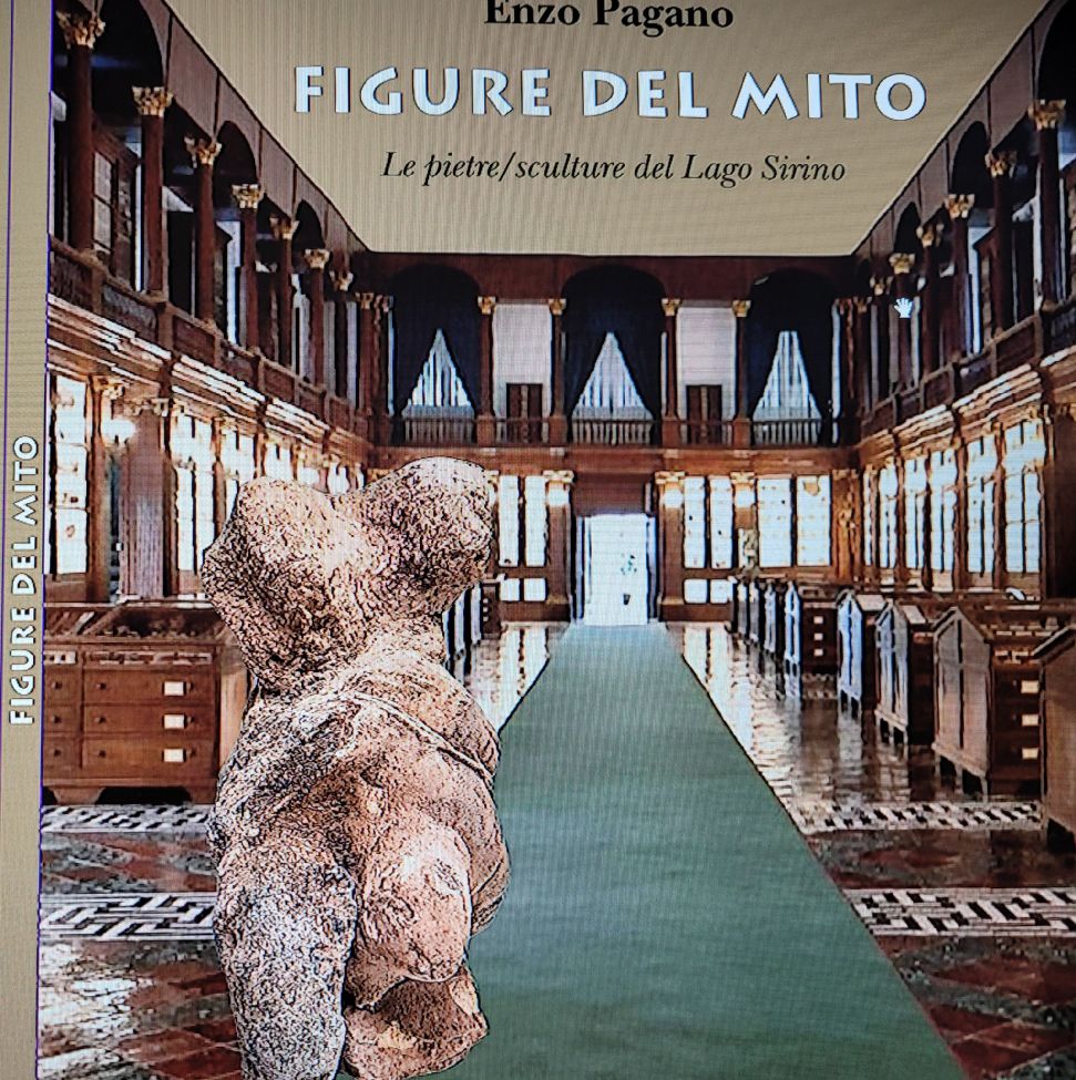 Enzo Pagano, Copertina del libro di Enzo Pagano, "Figure del mito. Le pietre/sculture del Lago Sirino" (foto di Enzo Pagano, 2022)